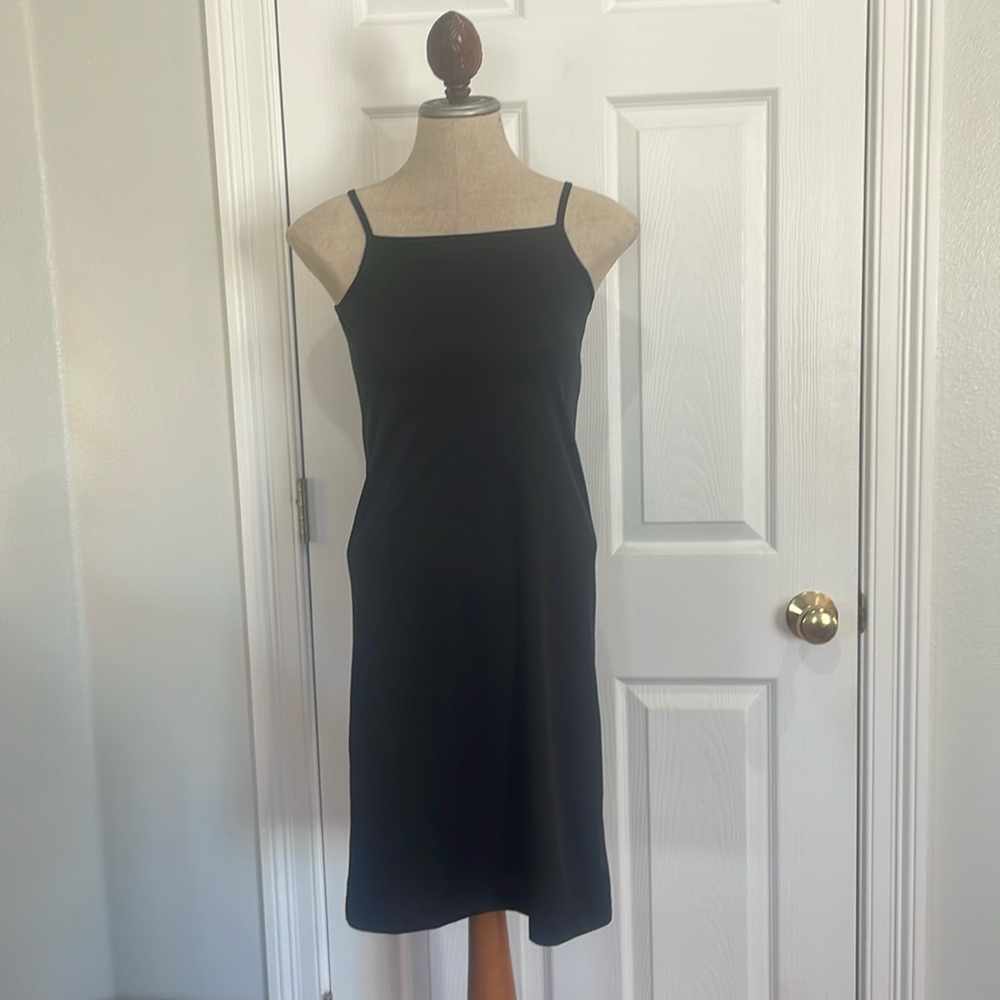 Vintage Amy Byer black maxi dress Spaghetti straps slit polyester girls size 8